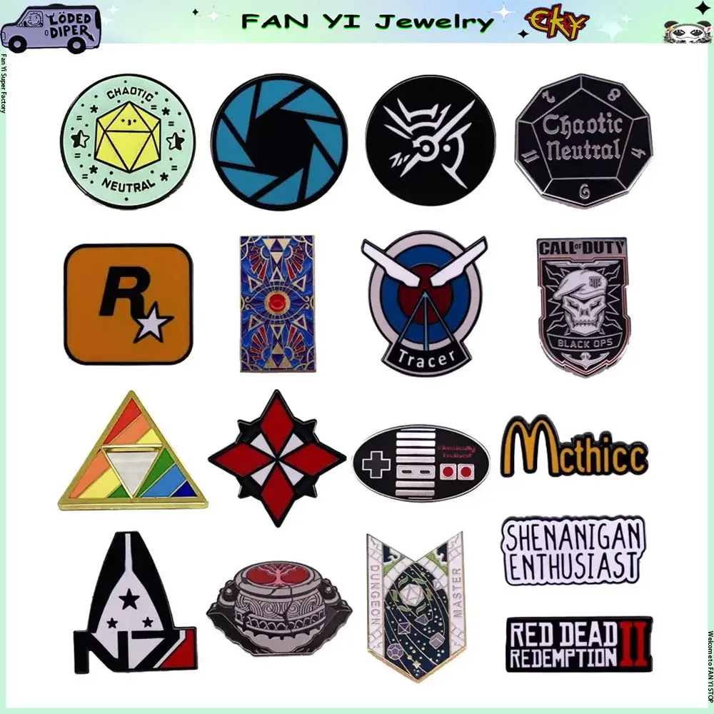 R ستار لعبة شعار بروش معدني المينا دبابيس مختلف الأصالة شارة التلبيب الدنيم سترة ظهره دبوس الديكور إعطاء المشجعين الهدايا #1