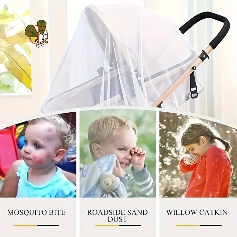 Mosquitera para cochecito, mosquitera para cochecito, protección de seguridad, material transpirable - Accesorios para cochecito