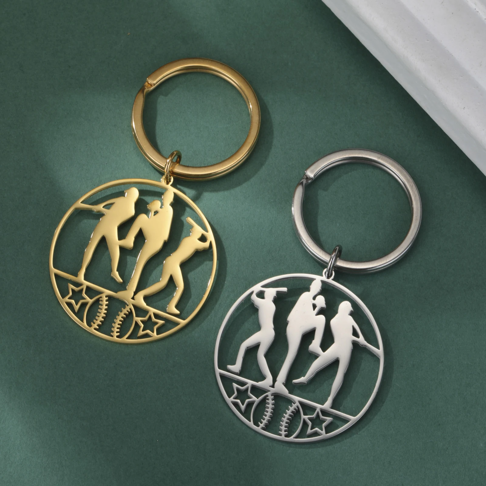 COOLTIME Sporte reignis Schwimmen Basketball Anhänger Schlüssel bund Edelstahl Sportler Schlüssel ring Auto Schlüssel bund Sport liebhaber Schmuck – Detail 13