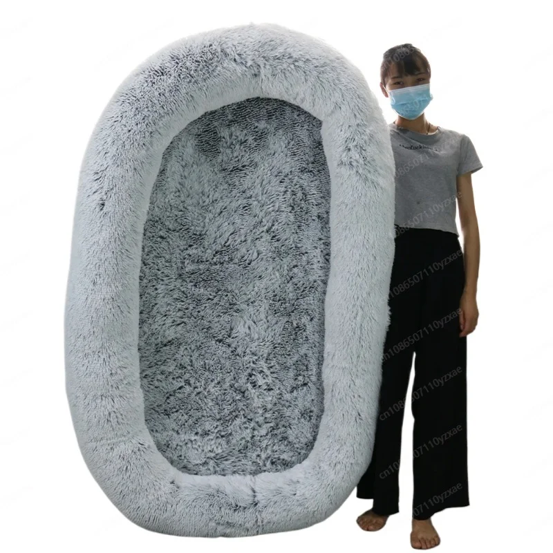 185cm safety Human dog bed Big Popular Waterproof large One-person Sofa Adult Round Long Plush pet Bed pet cat nest