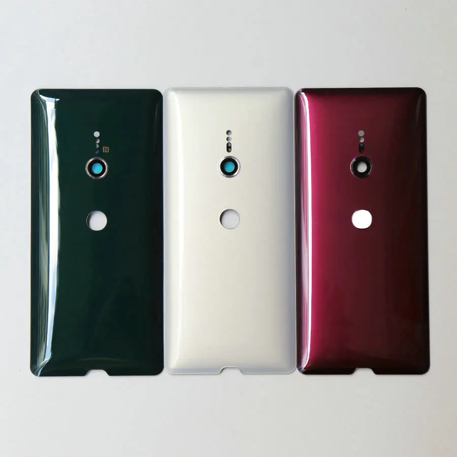 

Стекло для Sony Xperia XZ3 задняя крышка батарейного отсека Корпус задняя крышка со сканером отпечатков пальцев объектив камеры + клейкая лента