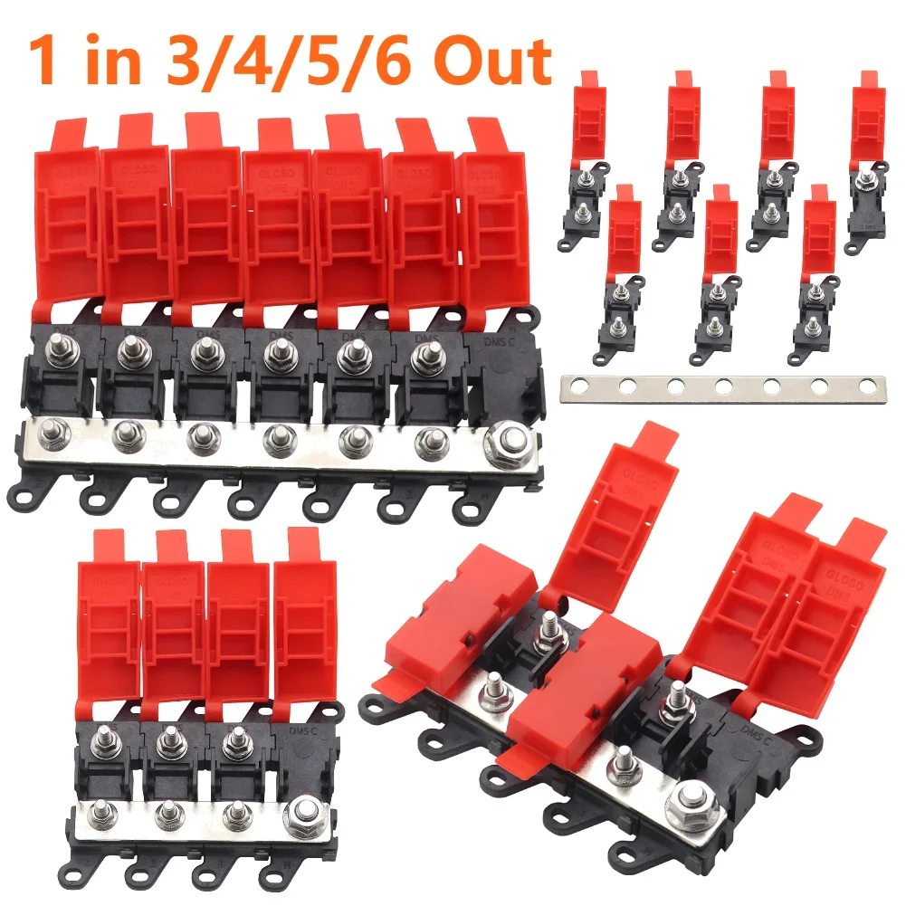 3/4/5/6 Way Multi-Pole Fuse Block 200A Bolt On Fuse Type Power Distribution Marine SUV BDFS MIDI Fuse Holder for Car Truck RV