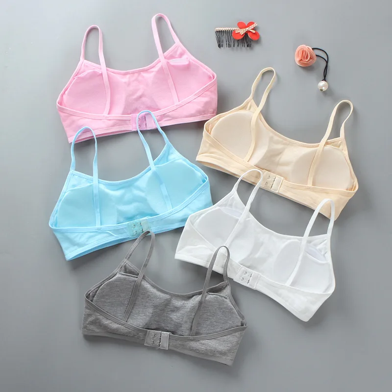 

Young Girls Cotton Training Bras Teenager Girls Sport Yoga Underwear Teen Kids Wireless Bra 7-14Y Sports Bra