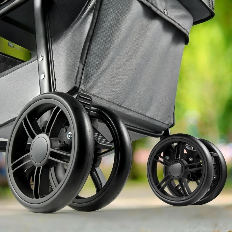 عربة تسوق قابلة للطي مع سلة قابلة للإزالة عربة بقالة قابلة للطي بسعة 80 رطل عجلات دوارة قابلة للطي بيد واحدة محمولة #3