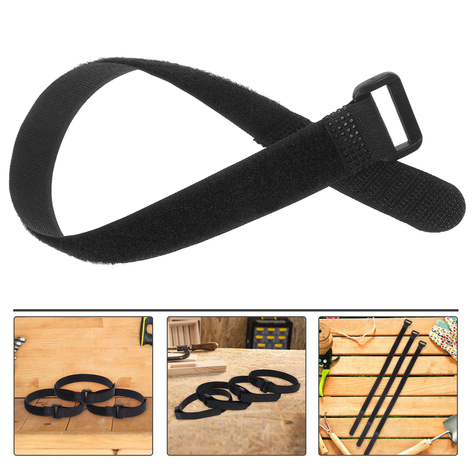 25pcs Black Nylon Tie Reusable Yoga Straps 12.5x320mm Cord Management Sports Mat Carrying Cinch Cargo Binding Belt Multipurpose