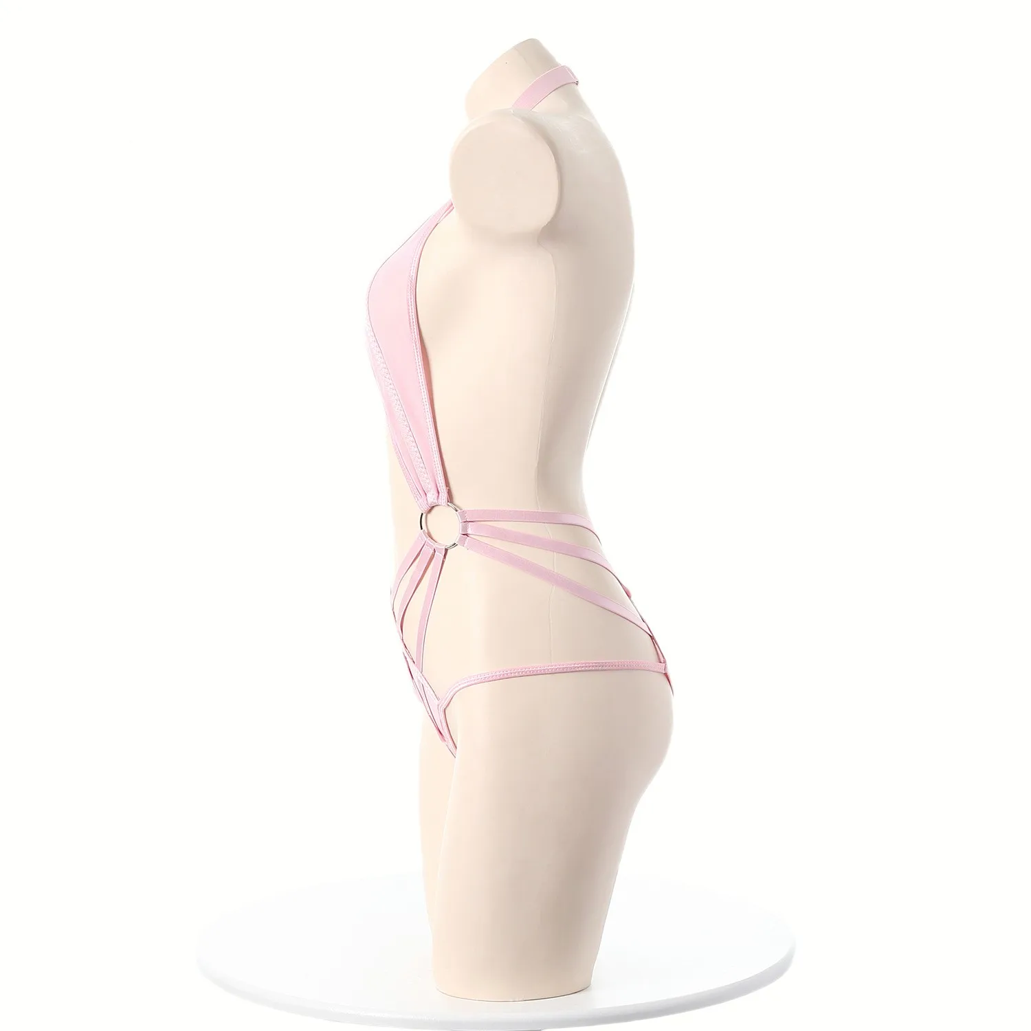 Body Bondage de malla recortado, mono, uniforme, tentación Sexy, mono de tres puntos, peleles para mujer, ropa, trajes corporales, Tops cortos