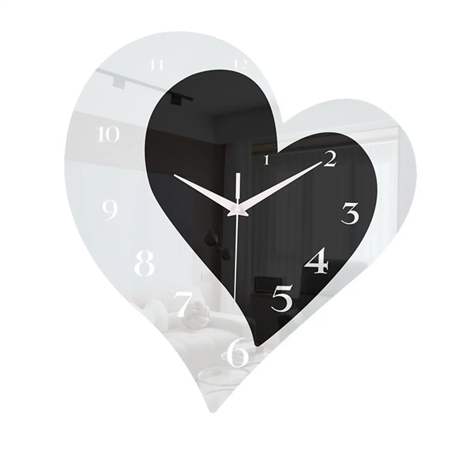 Acrylic Heart Shaped Wall Clock Accurate Movement 30x27cm Decorative Wall Art for Classroom Decor Stylish Multifunctional Sturdy