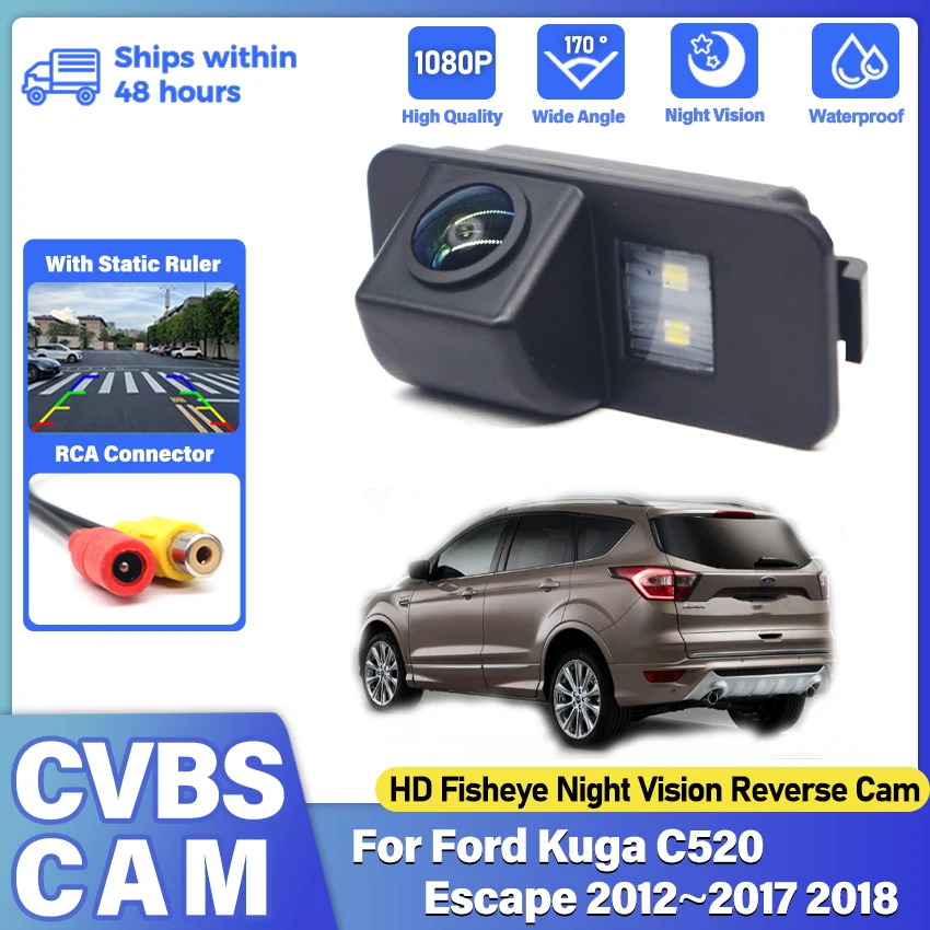 Rear Camera For Ford kuga C520 Escape 2012~2018 (Americhe) Fisheye Lens CCD Night Vision License plate Camera Support Camera CCD