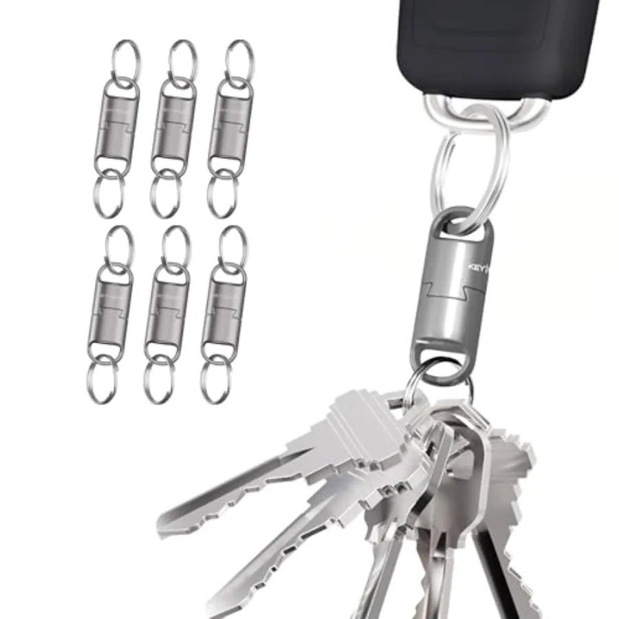 

KeySmart MagConnect Pro Magnetic Key Holder for Purse Key Chains for Car Keys - Detachable Key Ring Quick Release Keychain with
