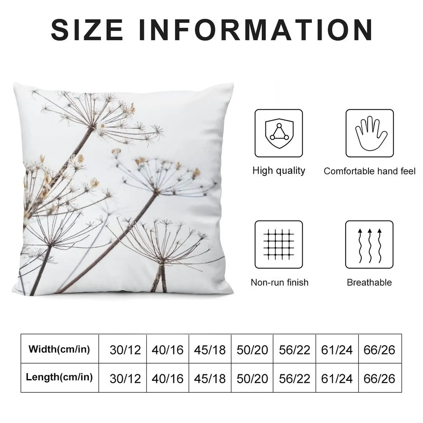 Dried Cow Parsley Seed Heads Throw Pillow Pillow Decor Sofa Cover Throw Pillow Covers