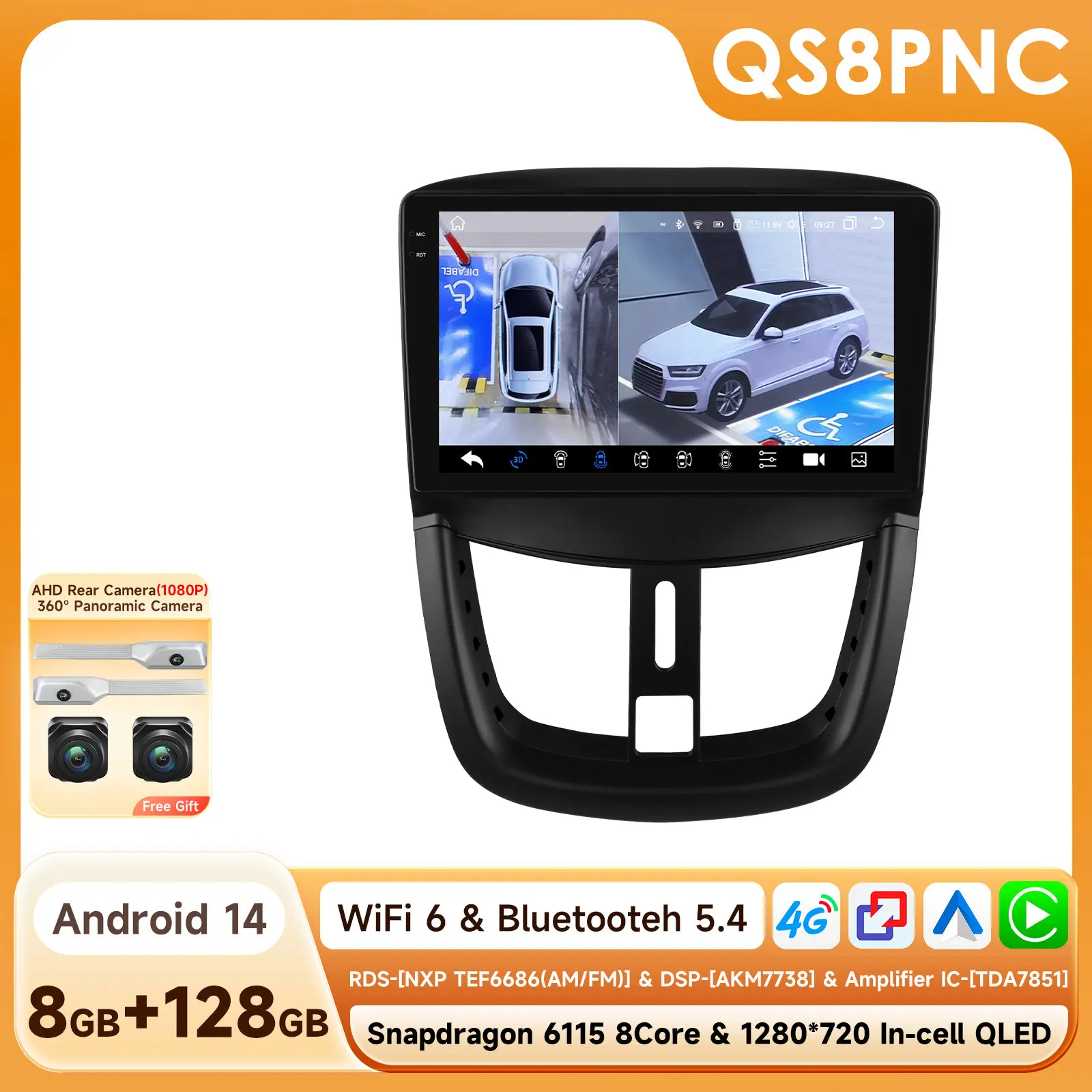 ossuret Android Auto Radio Voor Peugeot 207 207cc 207sw Carplay 2006 -2015 Autoradio 2 Din Multimediascherm Video Gps 2din Audio