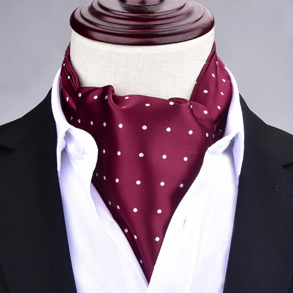 

Luxury Floral Men Cashew Tie Leaf Jacquard British Collar Scarf Dots Accessories Retro Silk Scarves Gifts