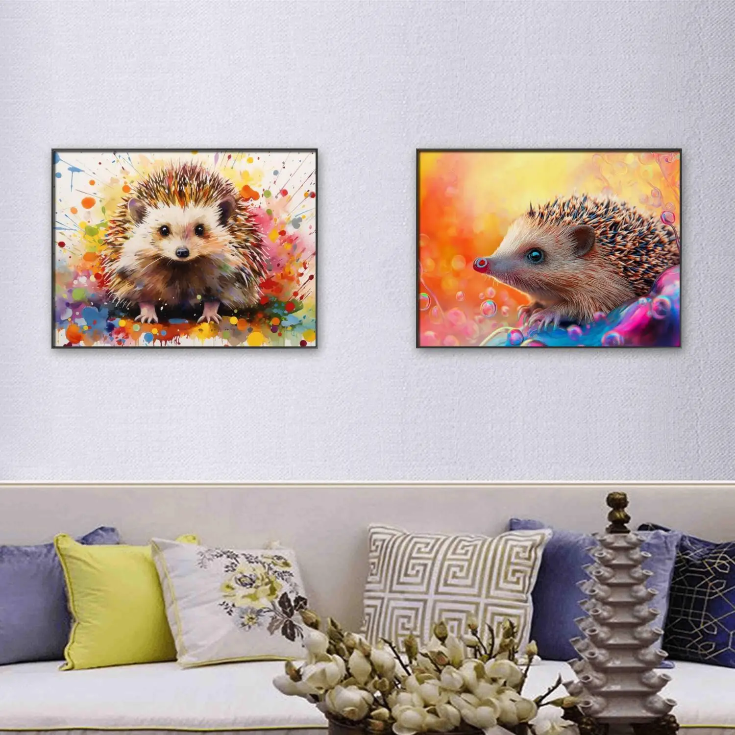 

5D Diamond Painting Kit Little Hedgehog in The Forest DIY Diamond Embroidery Gem Cross Stitch Animal Theme Home Wall Decor Gift