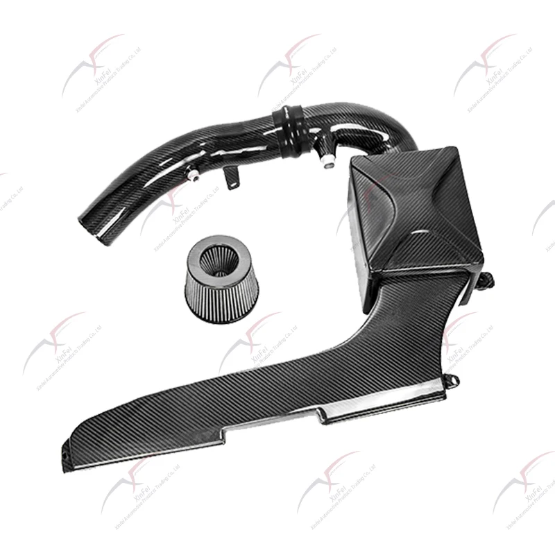Adecuado para piezas automotrices RS3 TTRS 2.5T, Kit de sistema de admisión en frío de fibra de carbono, sistema de filtración de entrada en frío