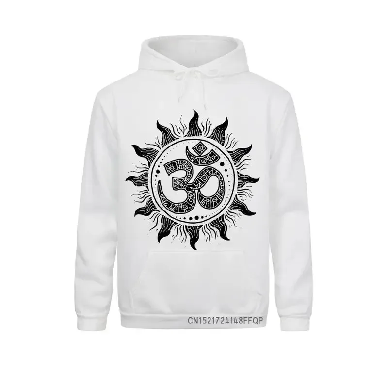 

Cozy New Arrivals Fashion Om Spiritual Symbol Men Sweatshirt Pocket Vintage Symbol Printed Graphic Hoodie Hipster