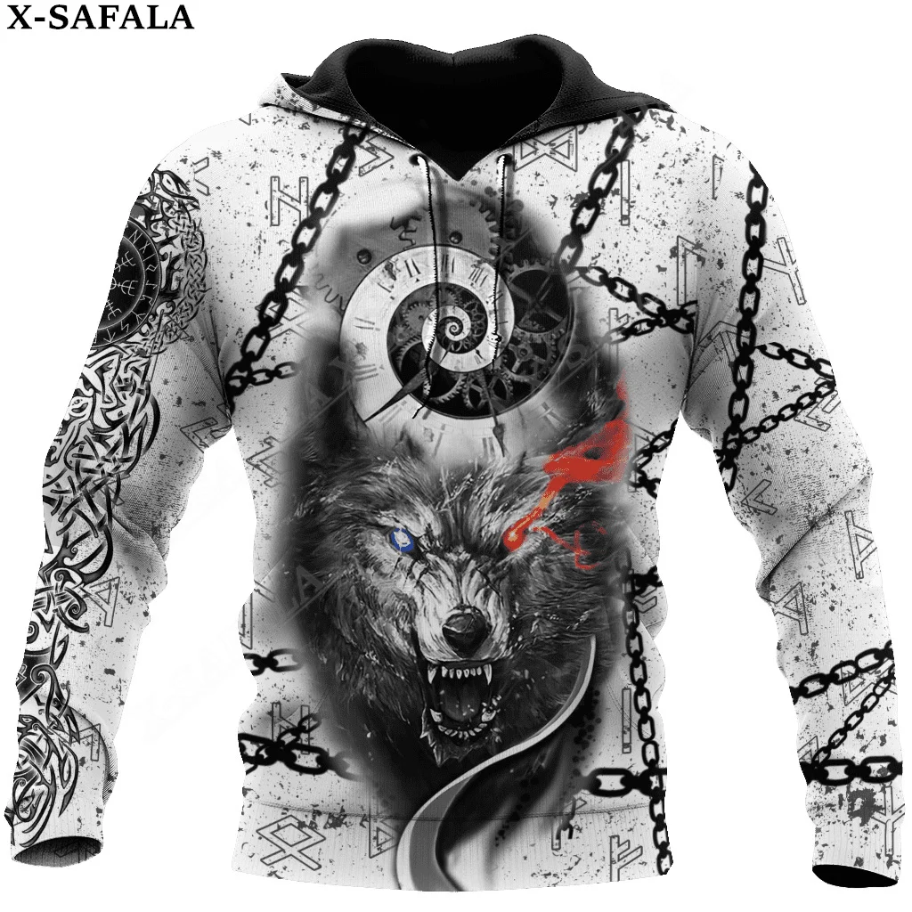 Hot Tattoo Symbol Fenri Wolf 3D Print Zipper Hoodie Man Female Pullover Sweatshirt Hooded Jacket Jersey Tracksuits-1