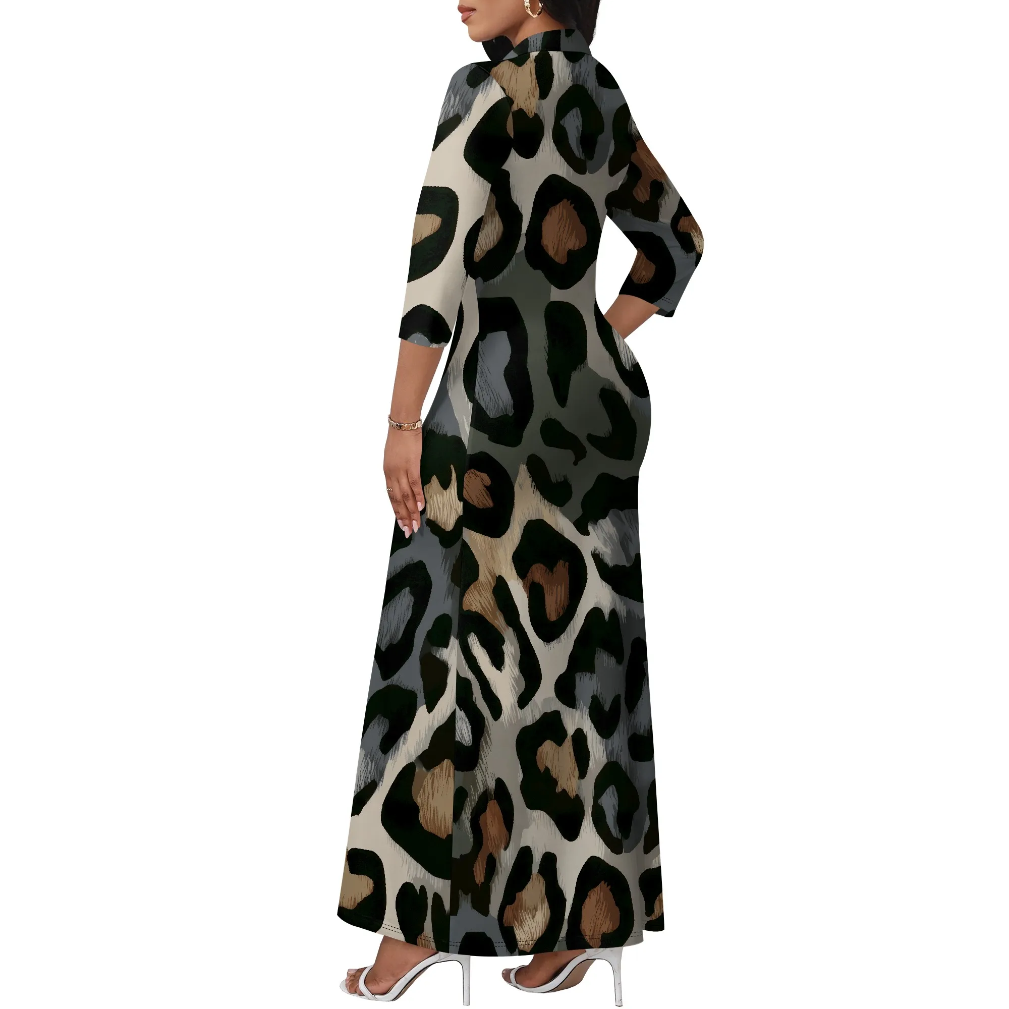 Women's Fall Winter Dresses for Women 2025 Long Sleeve V Neck Work Outfits with Pockets