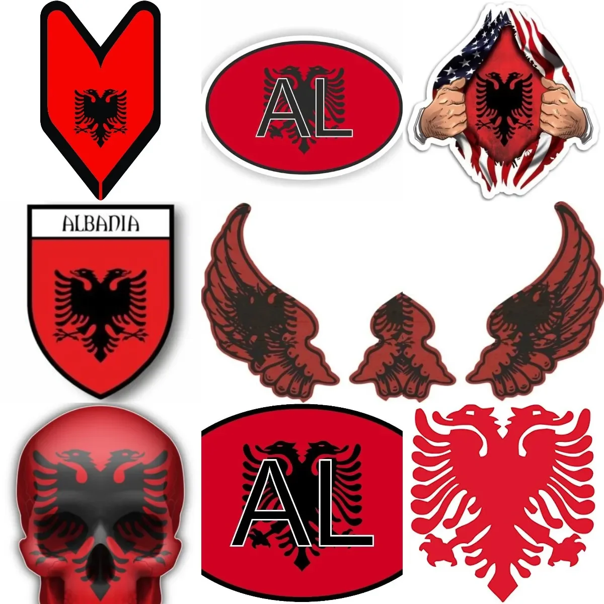 

AL Albania Flag Eagle Creative PVC Sticker for Decorate Truck Window Wall Room Laptop Camper Car Van Bicycle Decal Accessories