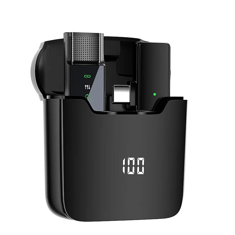 

Professional Recording Microphone Live Broadcast Live Recording Interview Wireless Display Power Level Mini