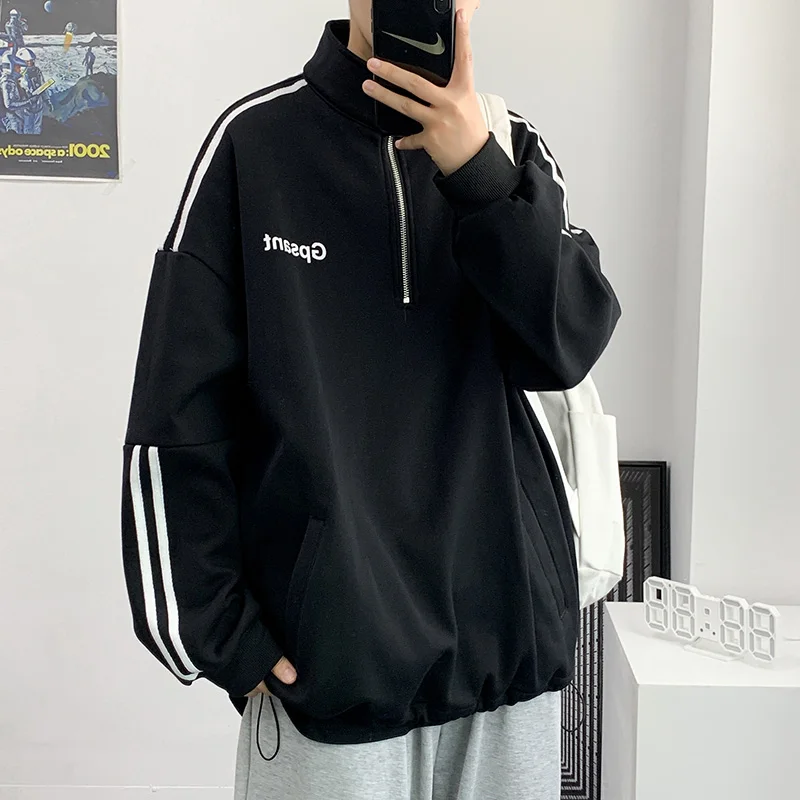 

Мужская свободная толстовка с капюшоном на молнии, весенне-осенняя, повседневная, модная, молодежная, популярная, стильная верхняя одежда