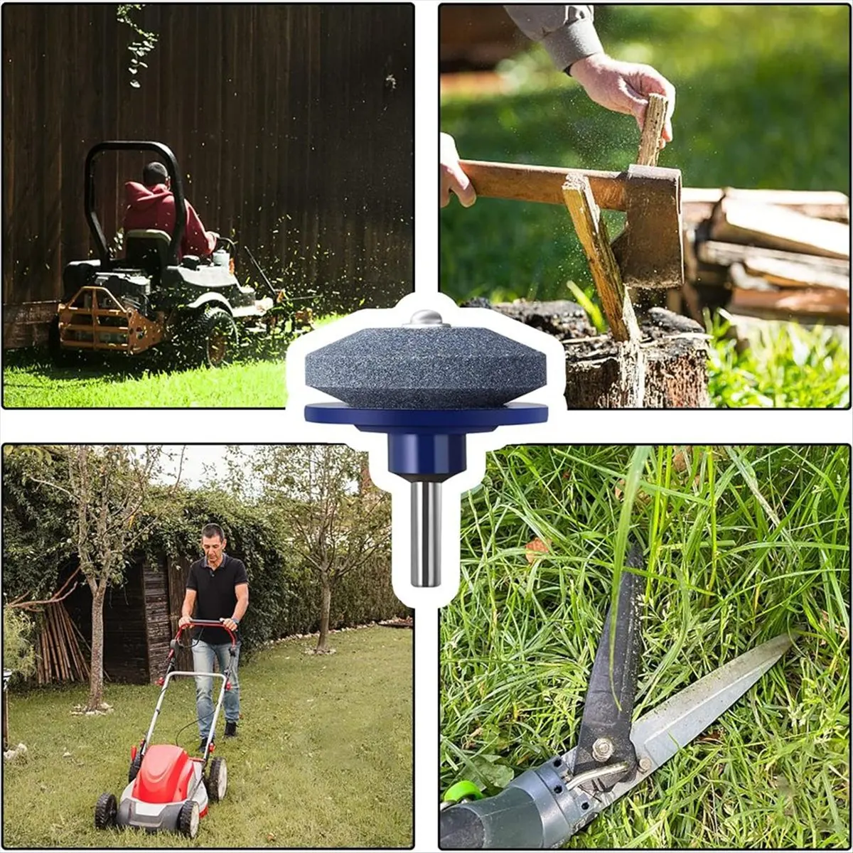 

(CNIM) Lawn Mower Blade Sharpener Lawnmower Blade Sharpener for Drill with Blade Balancer Mower Blade Sharpener