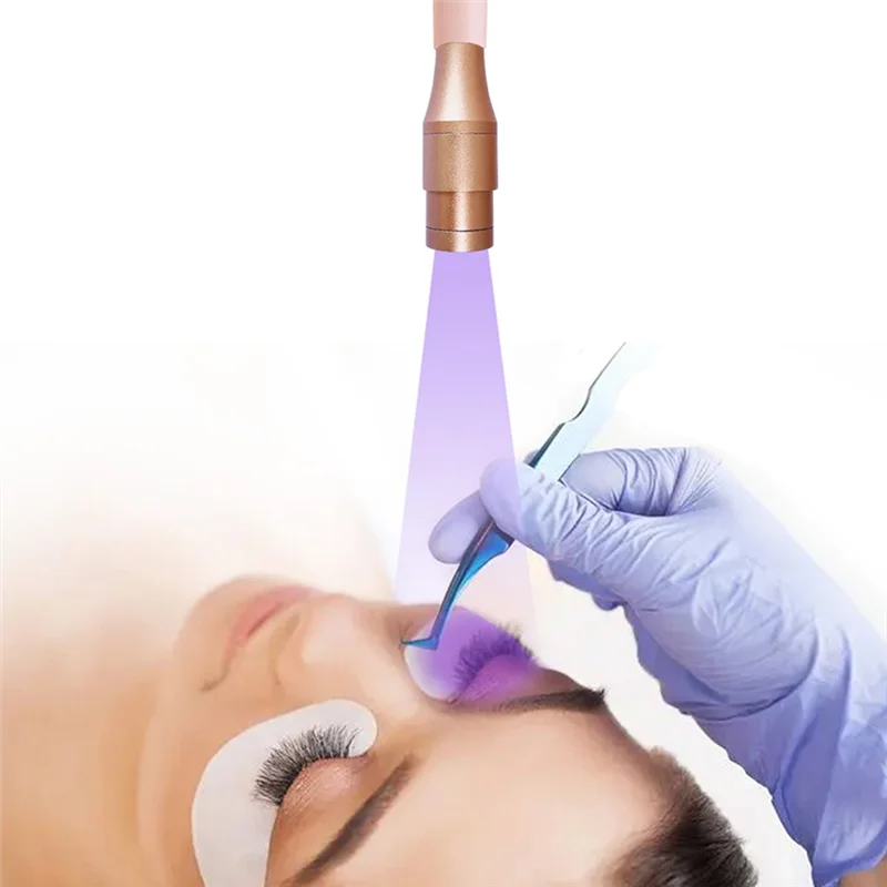 【ESSENTIALS】 Lámpara de pie con pegamento UV para pestañas, luz LED de curado con pegamento UV, lámpara Flexible ajustable, enchufe estadounidense