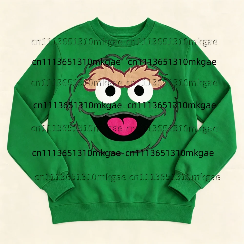 Sesamstraße, Kleinkind, Jungen- und Mädchen-Sweatshirt mit langen Ärmeln, Elmo, Oscar, Big Bird, Cookie Monster, niedliche Cartoon-Figuren, für Männer und Frauen. – Detail 7