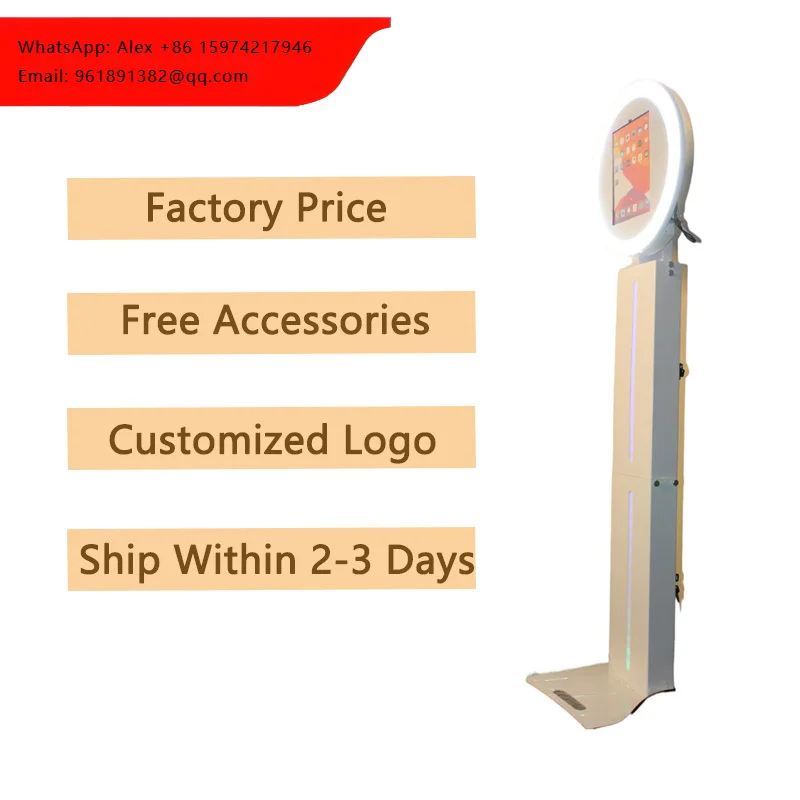RGB Dimmable LED Ring Light Photobooth Social Booth Roamer Magic Mirror Selfie Booth For IPad Photo Booth