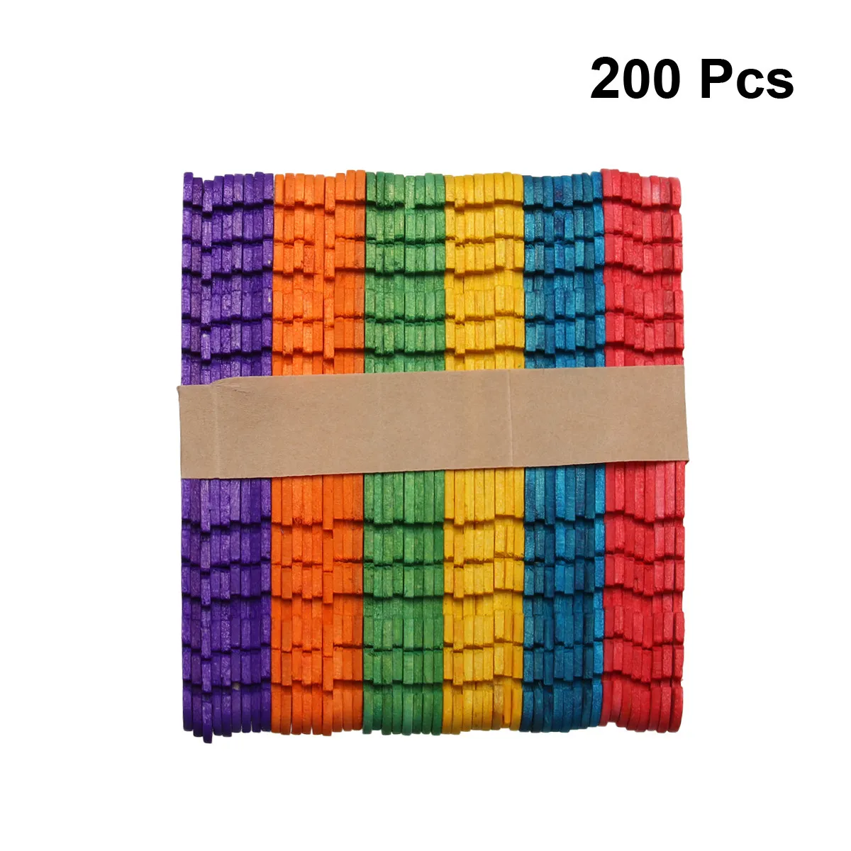 200Pcs 11.4x1x0.2cm Natural Wood Craft Sticks Lightweight with Hole Design for Wall Window Porch Decoration DIY Handmade Crafts
