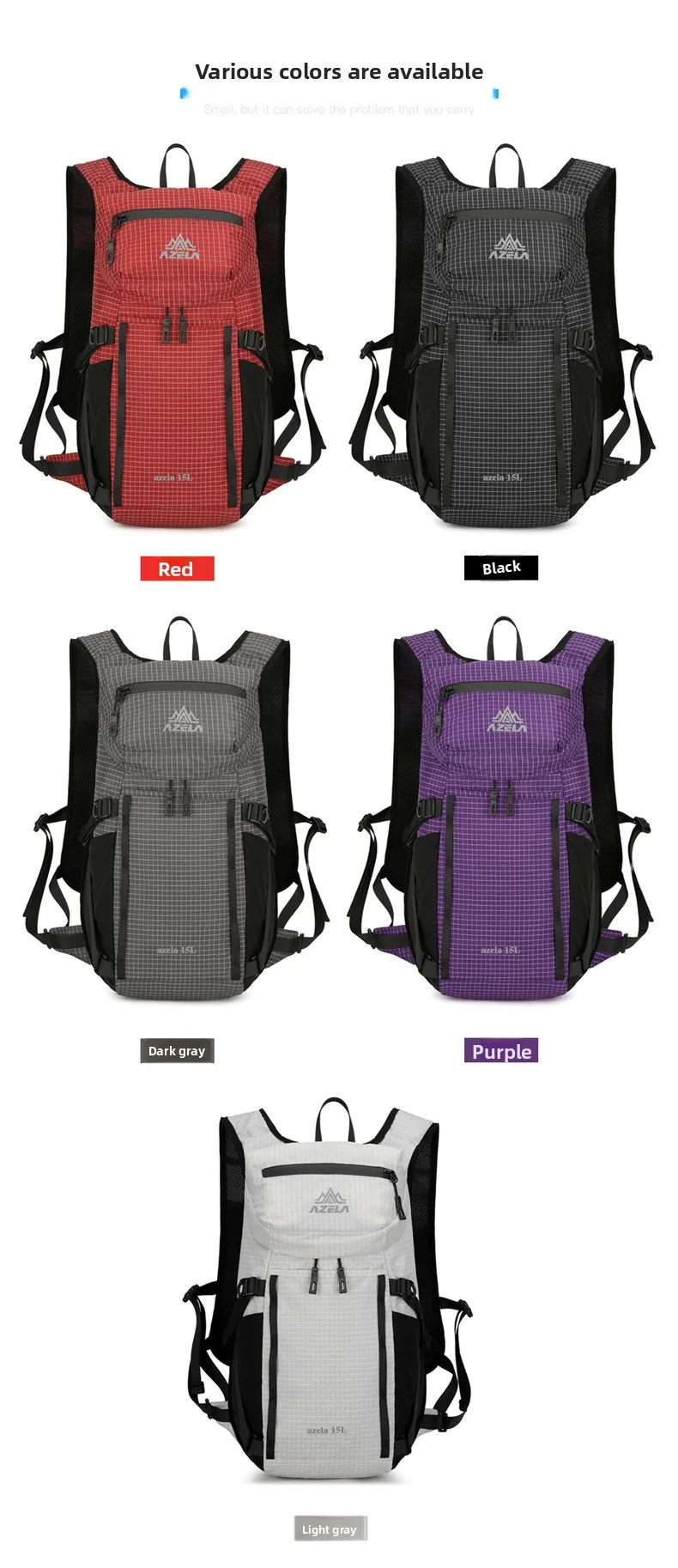 15L Ultraleichter Wanderrucksack Wasserdichter Outdoor-Sport-Reiserucksack für Männer Frauen Camping Klettern Radfahren Tasche – Detail 5