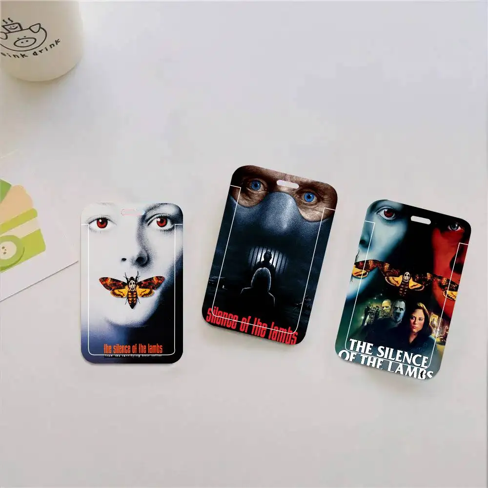 

Чехол для карт с черным ремешком по мотивам фильма «Молчание ягнят» для студенческих карт питания и удостоверений личности, школьный.