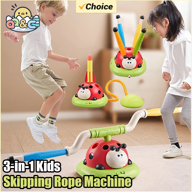 3-In-1 Kid Skipping Rope Machine Ferrule Game Adjustable Sport Machine Somatosensory Training Toy Indoor Outdoor Sport Equipment