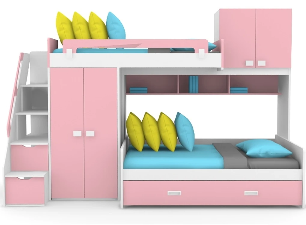 *Custom Space Saving Kids Pink Sleeping Bunk Bed