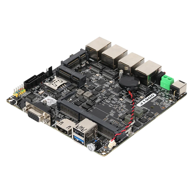 Placa base Helorpc Mini PC con Inter Celeron N2830 J1900 con Ethernet 4x2,5G 1xHDMI 1xVGA 1xUSB3.0 1xUSB2.0