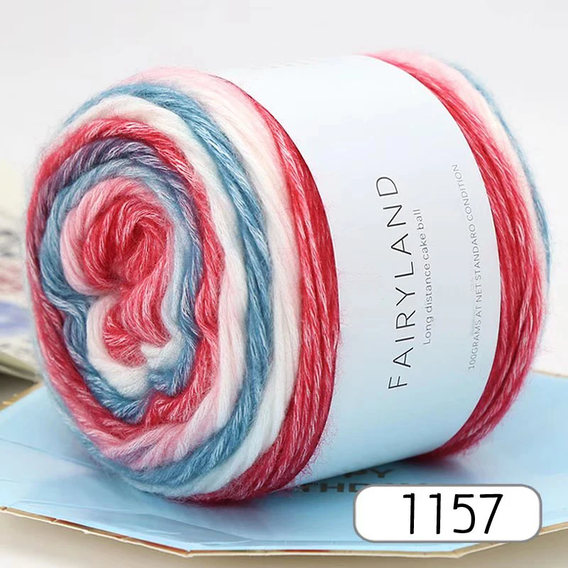 1Pc 100G Gradiënt Regenbooggaren, Geschikt Voor Diy Haak En Gebreide Warme Truien, Sjaals, Hoeden, Sjaals, Sjaals, Enz
