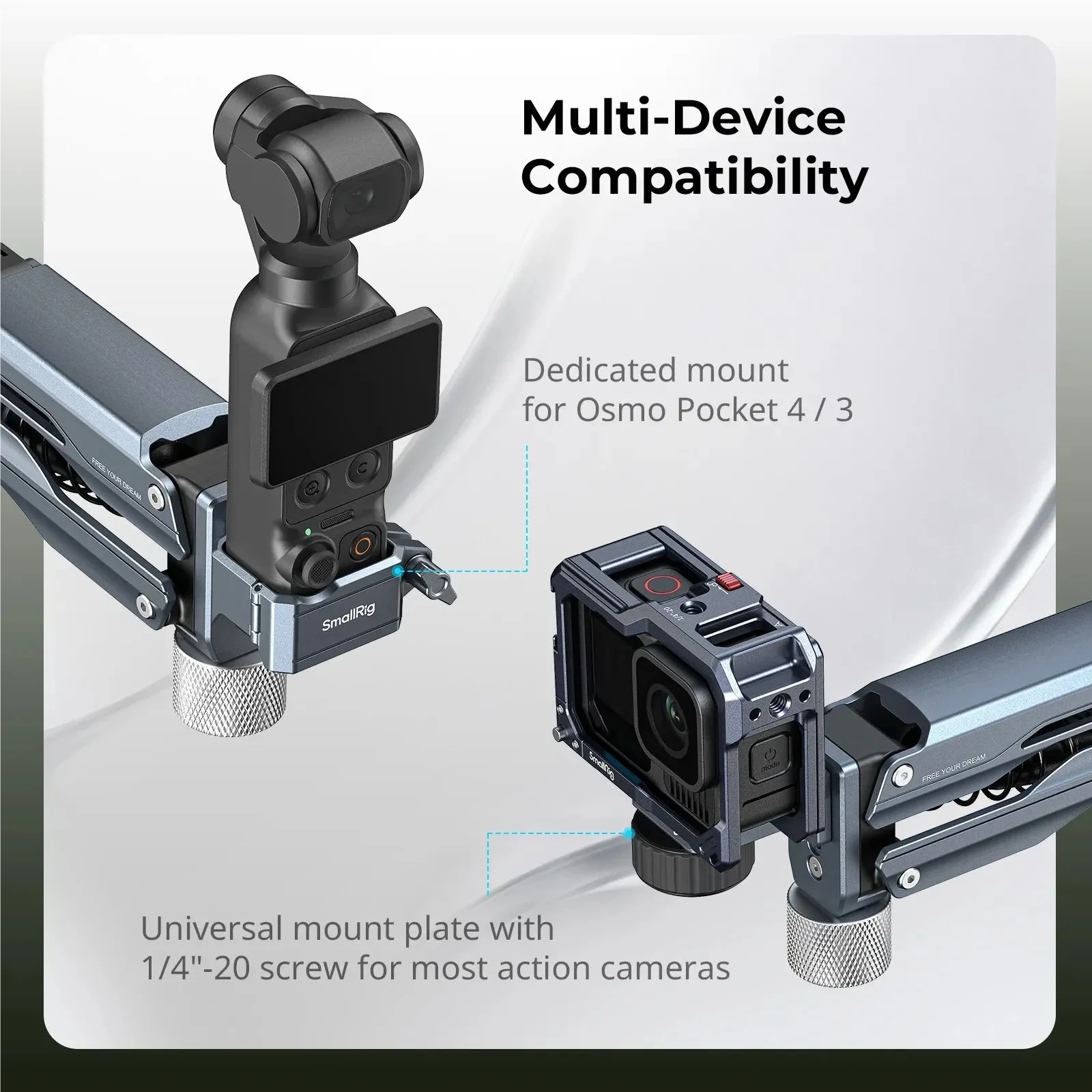 SmallRig 5507/5508/5123 Suction Cup Shock Absorber Support Mount for DJI Osmo Pocket 4 3 GoPro HERO13 Insta360 X5 X4