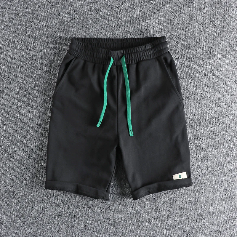 Men's Casual Shorts With Knit Comfort Loop Simple Paste Cloth Decorative Sport Drawstring Five-cent Pants Pure Color Pants