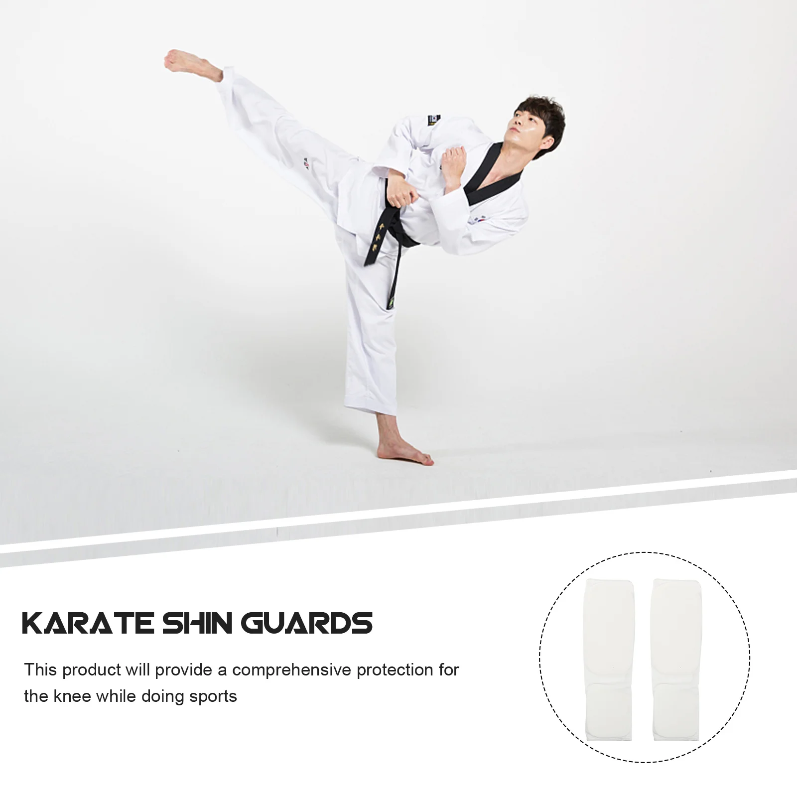 

1Pair Karate Shin Guards Durable Soft Breathable Pads Outdoor Taekwondo Protective Gear Calf Guard Sports Pads