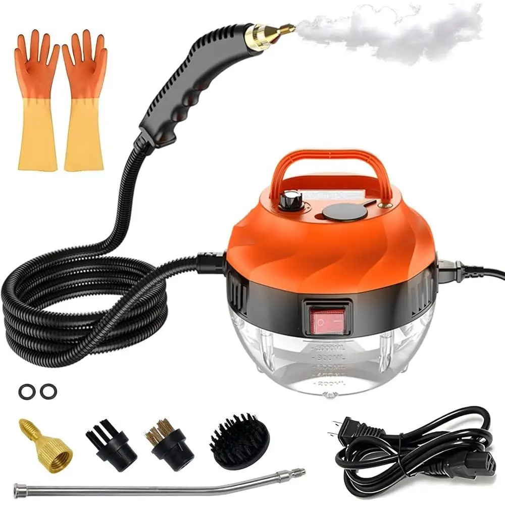 High Pressure Handheld Steam Cleaner 2500W 1000ml Water Tank 6 Gears Adjustable Portable Steamer Home Car Upholstery Cleaning