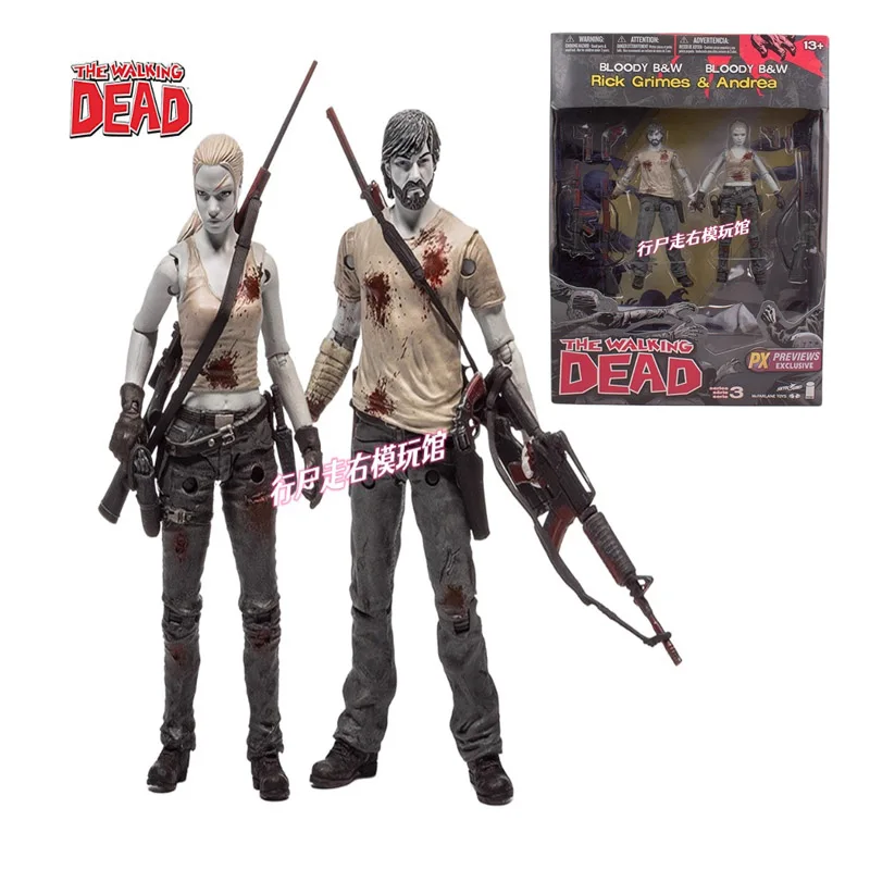 

Rick Andrea Walking Dead Meat Comic Series 5-Inch Action Figures Toy Collection Gift