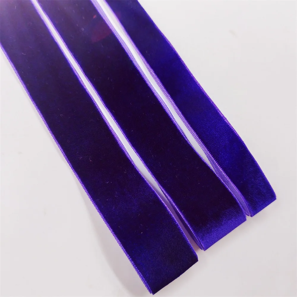 6-25mm 5-300yards Purple Single Face Velvet Ribbon Party Decoration Handmade Gift Wrapping Hair Bowknot DIY Christmas Inelastic