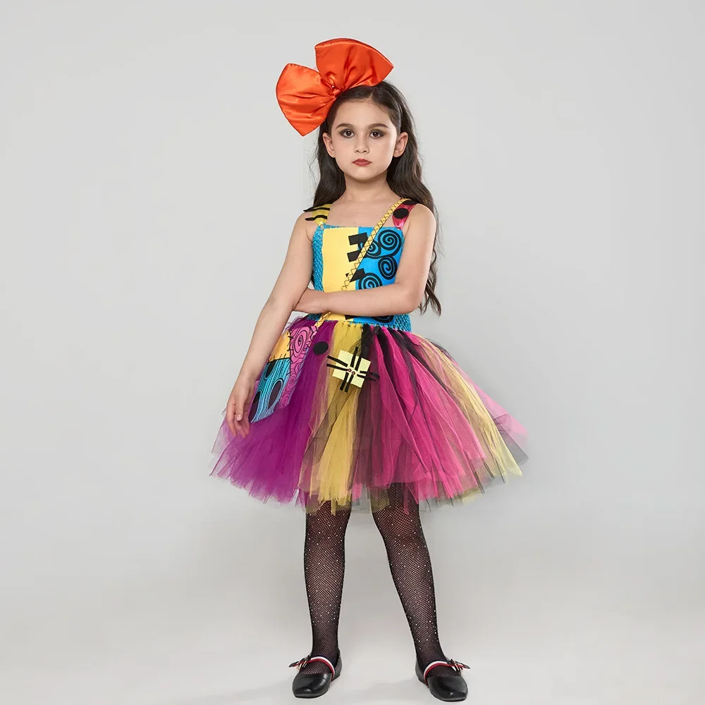 2026 Jungen Mädchen Passende Gruselthema-Kostüme Kinder Gestreifter Anzug Patchwork-Kleid Halloween Familien-Cosplay-Party-Outfits – Detail 5