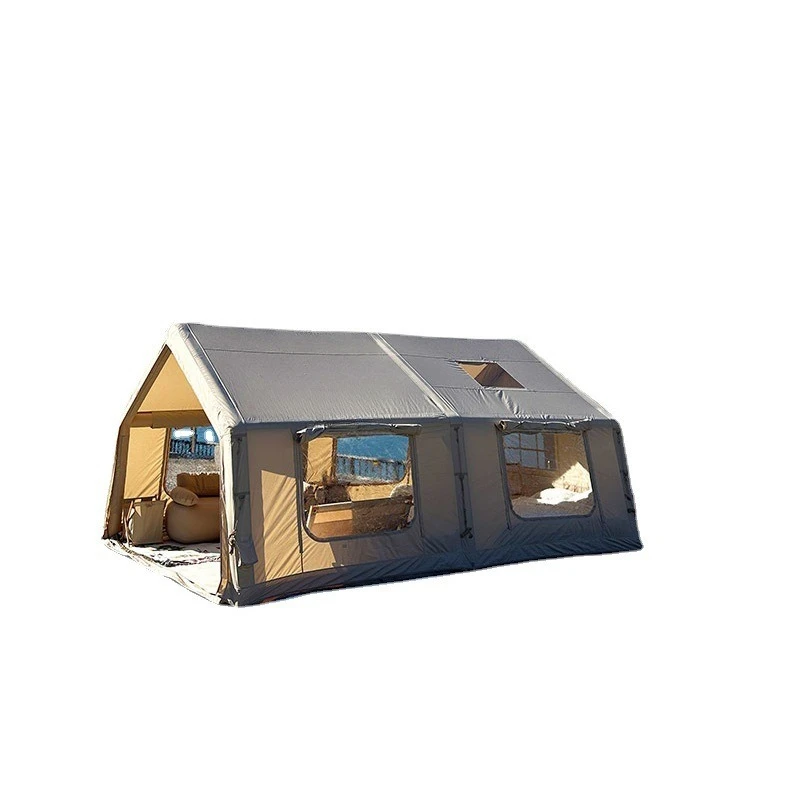 Camping Inflatable Tent Two Bedrooms One Living Room Outdoor Campground Cabin 5-8 People Cotton Windproof