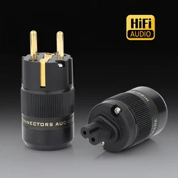 Para EU Schuko EU Power Plug Figure 8 C7 Plug Pozłacane złącze C-078 IEC Diy Power Cable