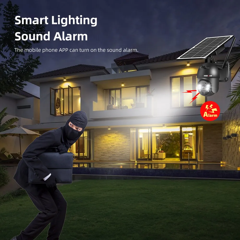 4G SIM Card 4MP Solar Camera WIFI Security Wireless PTZ CCTV Solar Outdoor Camera With Battery PIR Alarm Detection Night Vision