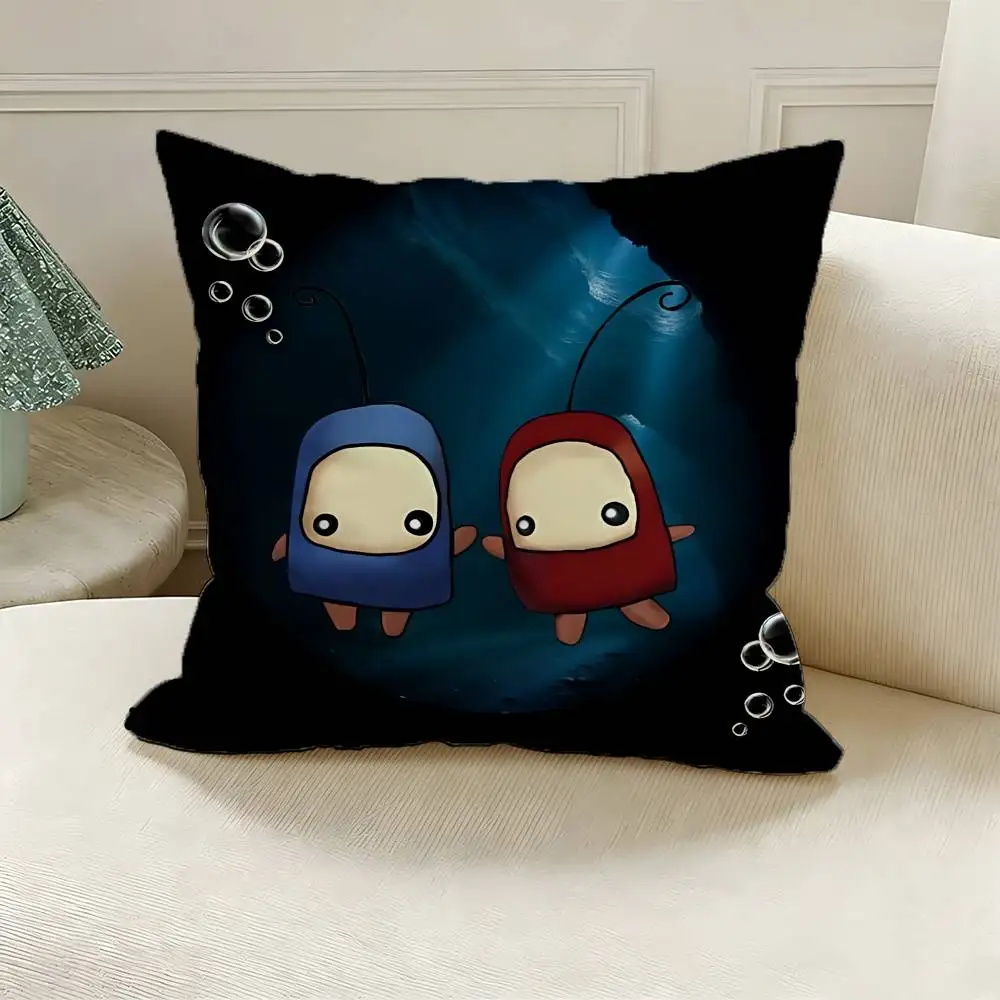 Game I-Ilomilo Red Ilo Blue Milo Polyester Printed Pillow Cover Square 30 35 40 45 50 55 cm Soft for Sofa Bed Car Home Decor