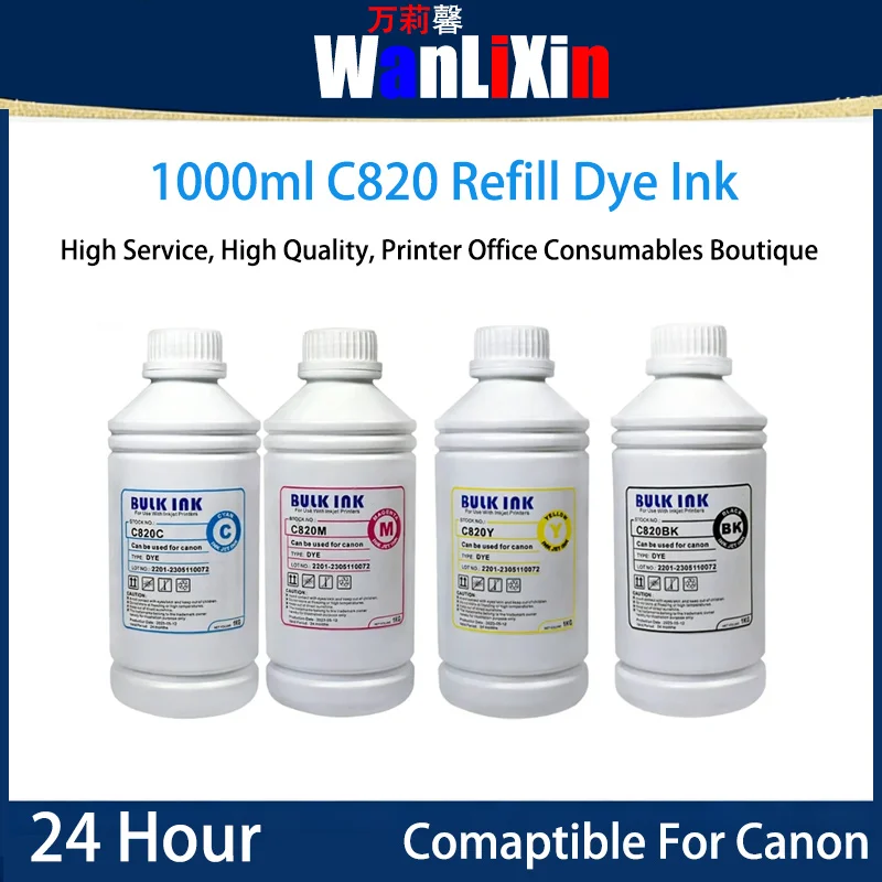 

1000ML C820 Dye Ink Compatible For Canon IP2680 TS3380 2580s Printer