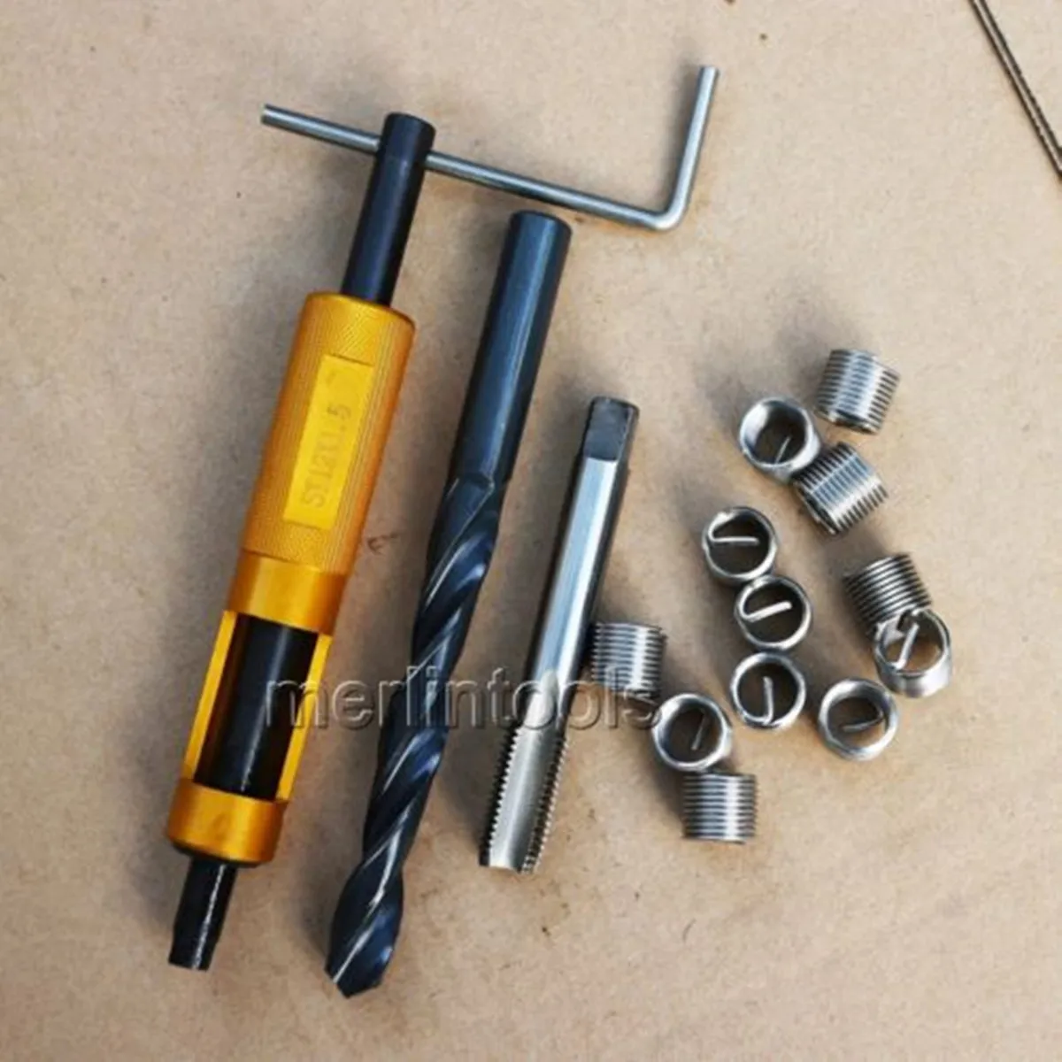 M12 x 1.5 Thread Repair Kit Tap and Drill bit Helicoil Insert Insertion tool