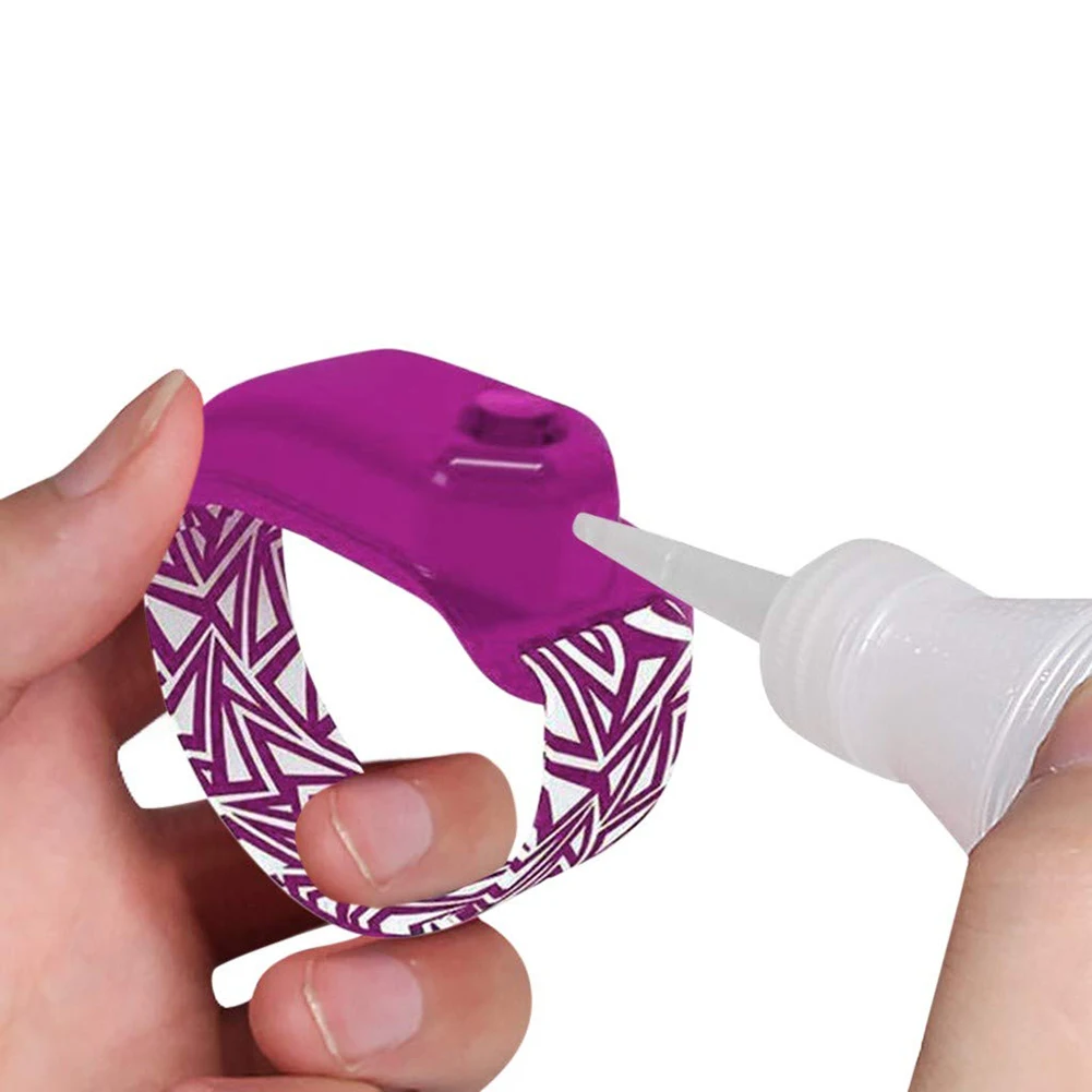 Liquid Wristband Hand Dispenser Color Printed Instant Clean Bracelet Storager for Travel Refillable Lotion Gel Holder