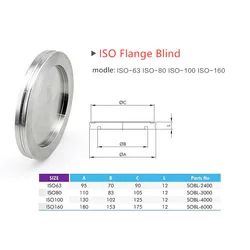 ISO 63 80 100 160 250 304 Stainless Steel Blind Plate Flange blind Solid End Cap for Vacuum pipes Flange leaking stoppage